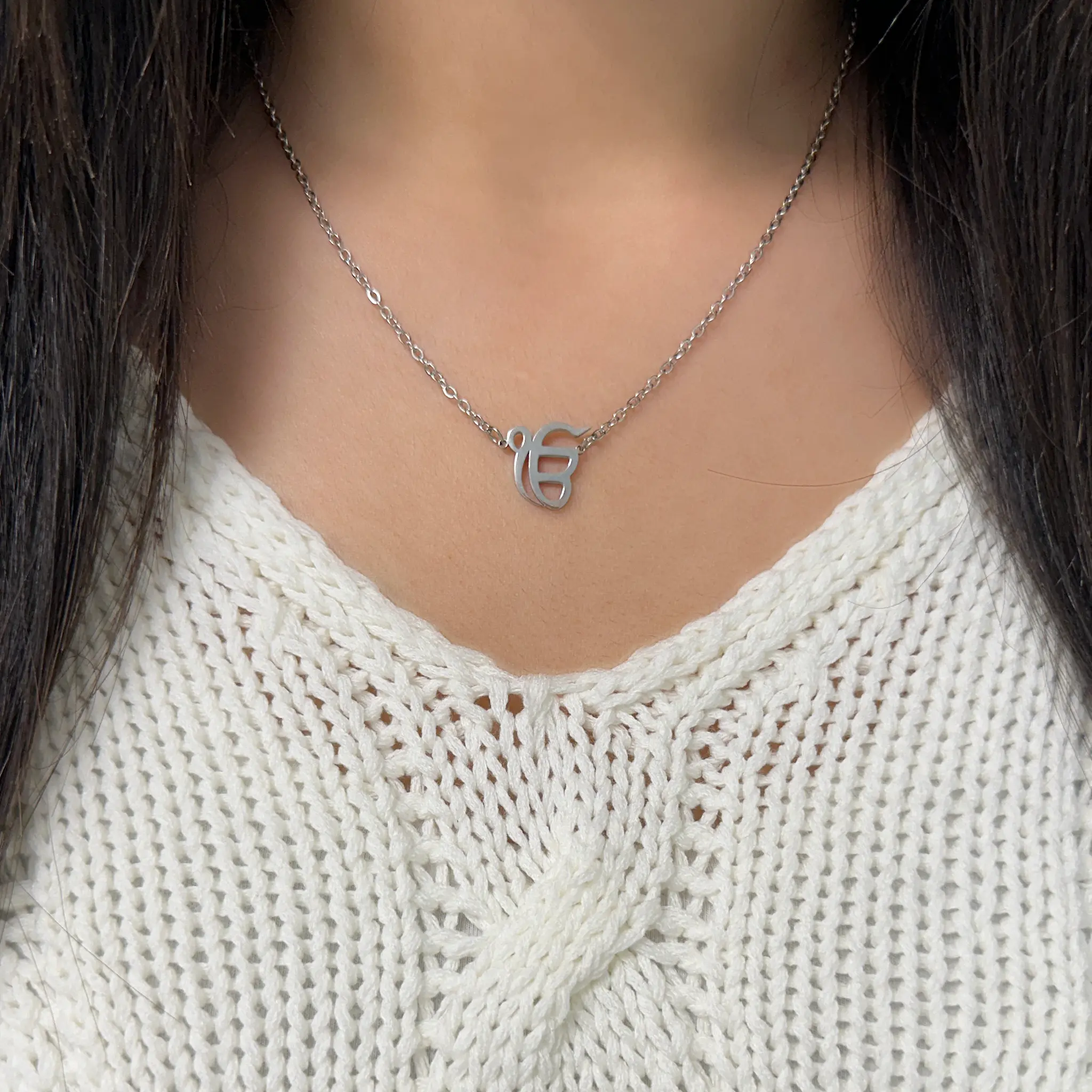 Chain Ik Onkar silver person