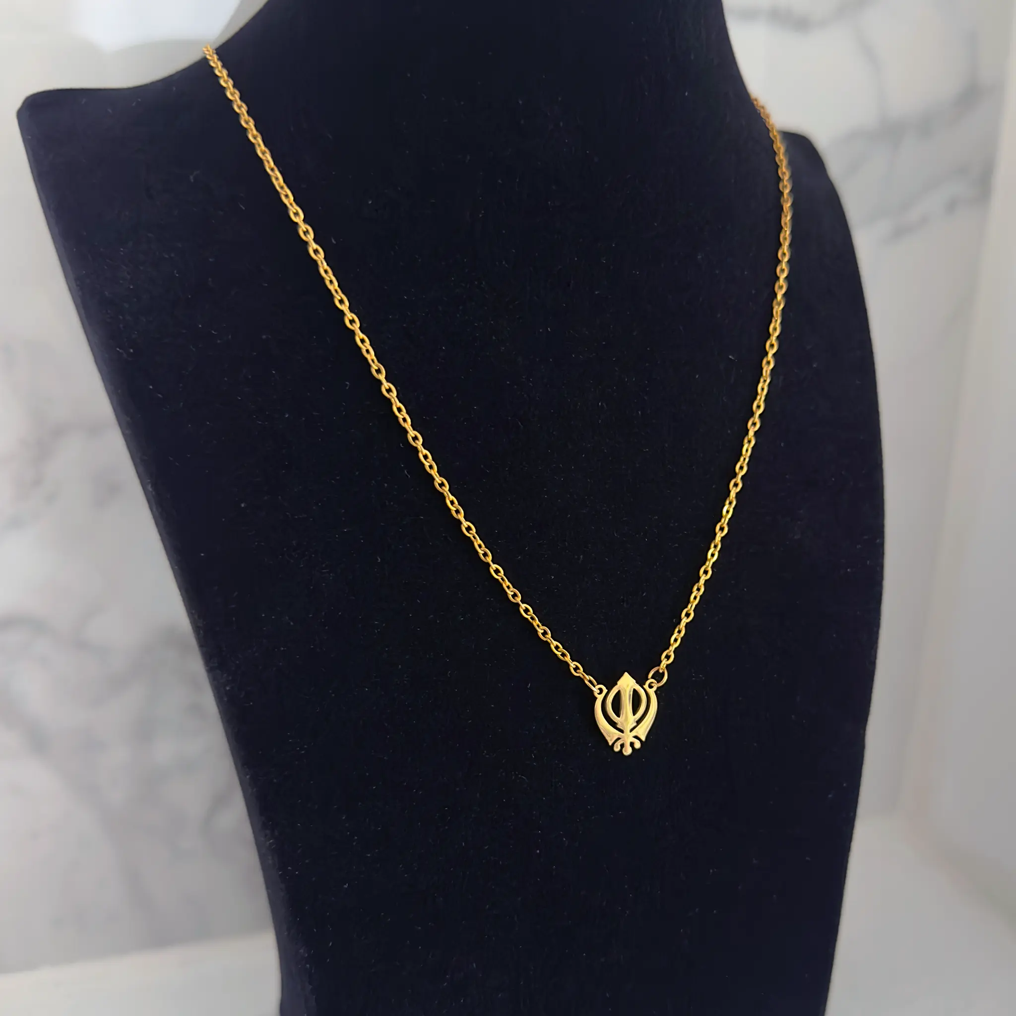 Chain Khanda gold figure left long