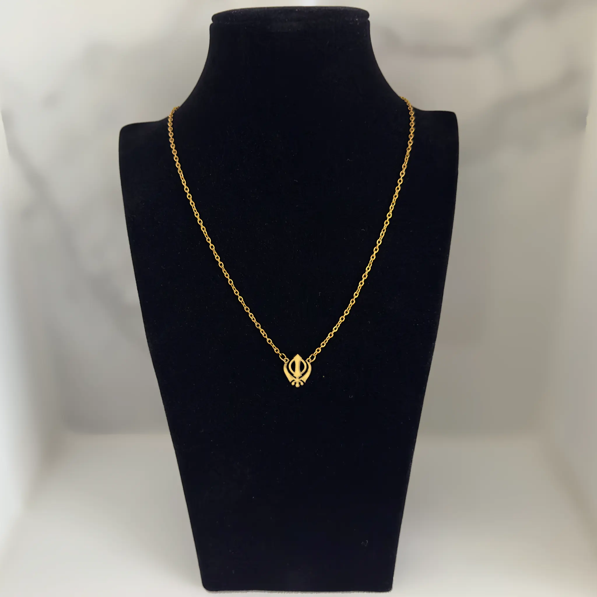 Chain Khanda gold figure long front