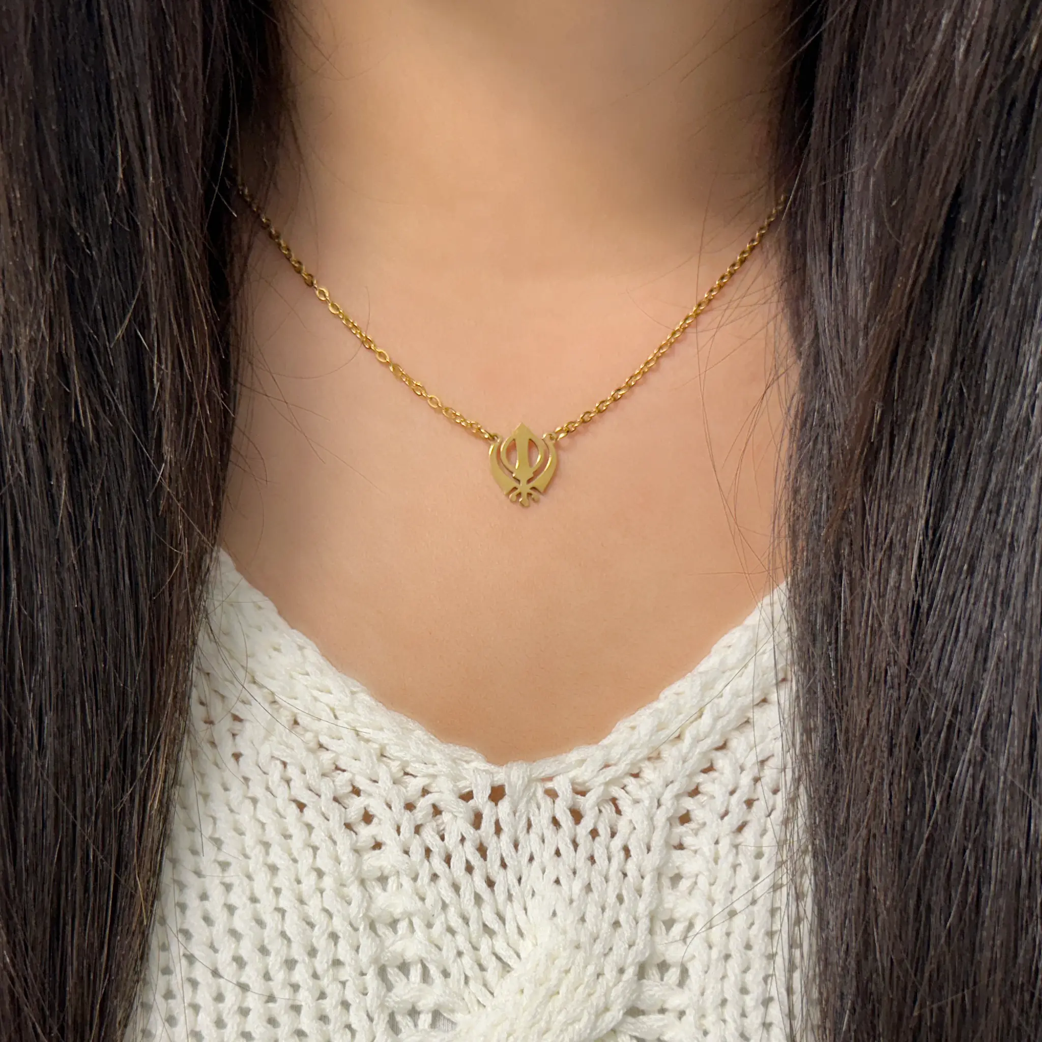 Chain Khanda gold person