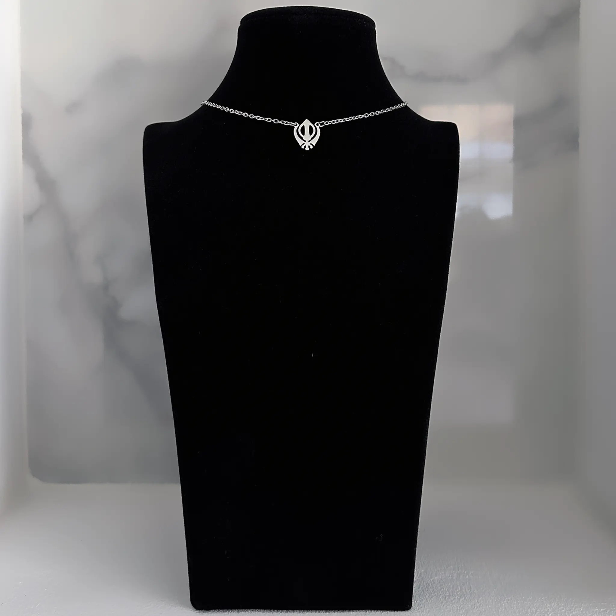 Chain Khanda silver figure short front